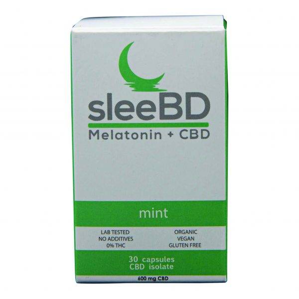 SleeBD – Sleep Aid (mint) 30 Capsules - 600mg CBD - Image 2