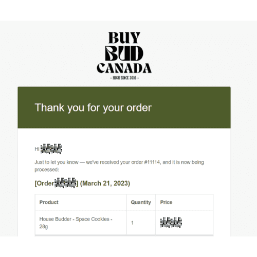 buybudcanada.co order confirmation email