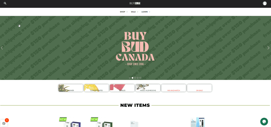 buybudcanada home page sticky cart 1