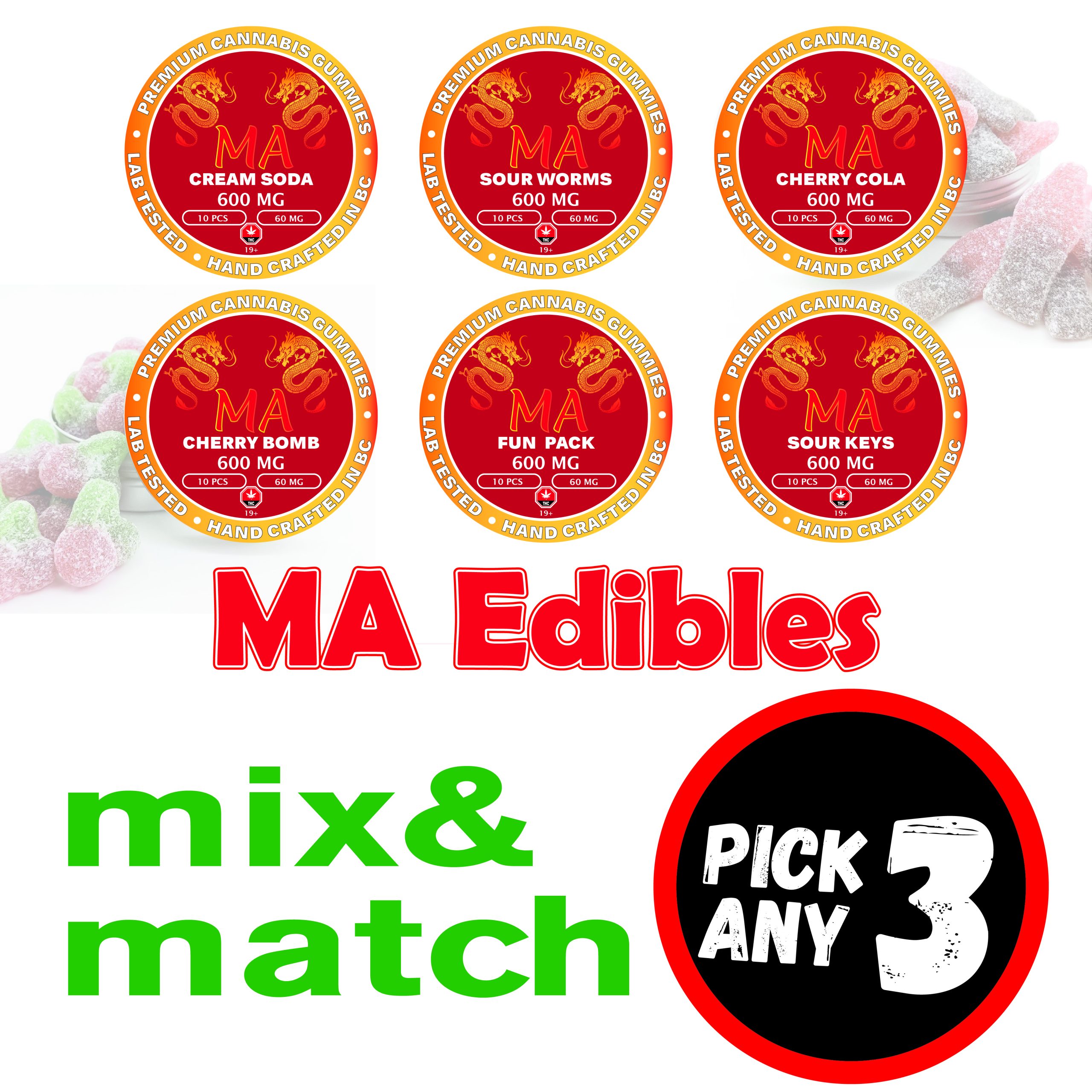 pick any 3 ma edibles