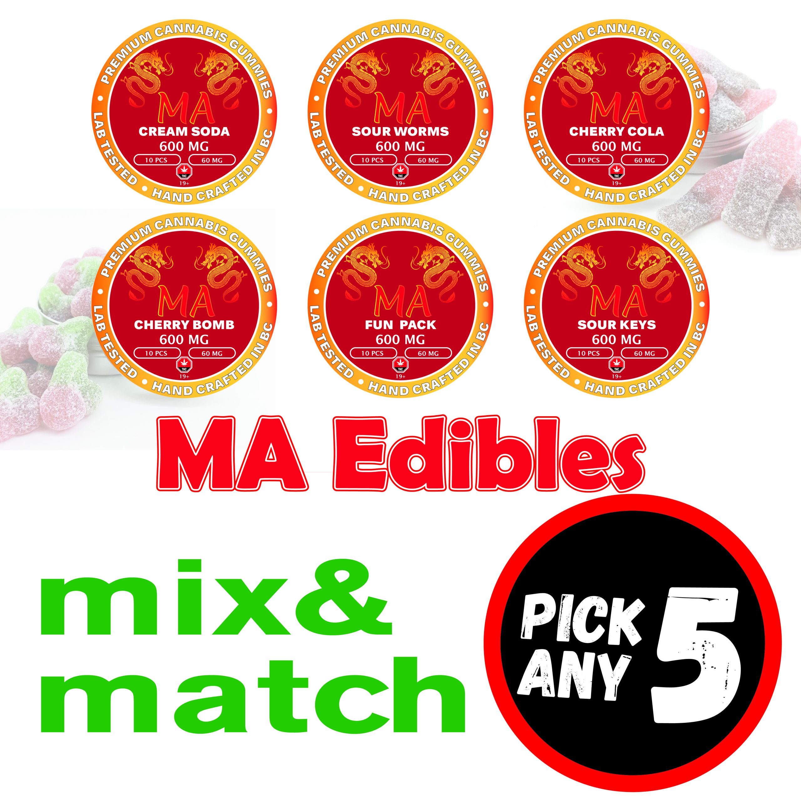 pick any 5 ma edibles