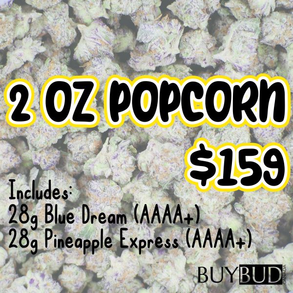 2 OZ popcorn cannabis promo