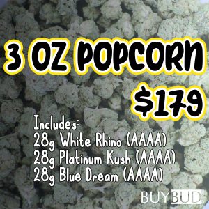 3 oz cannabis popcorn promo